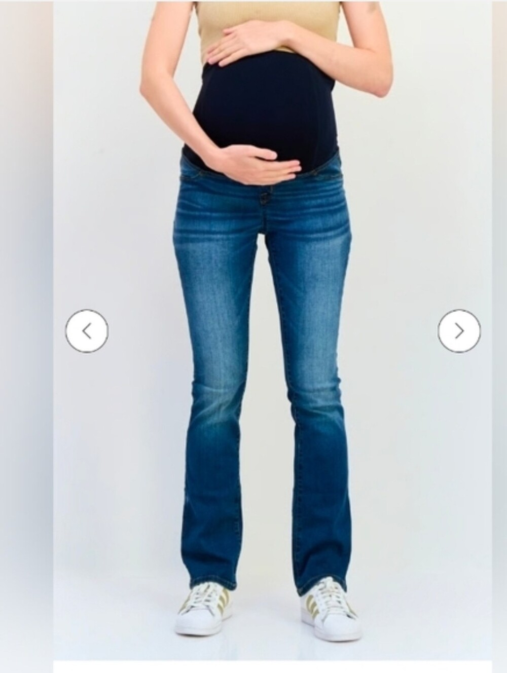 Isabel Maternity By Ingrid Women's Skinny Fit Boot Cut Medium Wash Denim Jeans